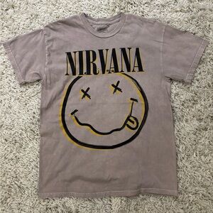 Nirvana Tan Graphic Band Tee Short Sleeve T-Shirt Size M